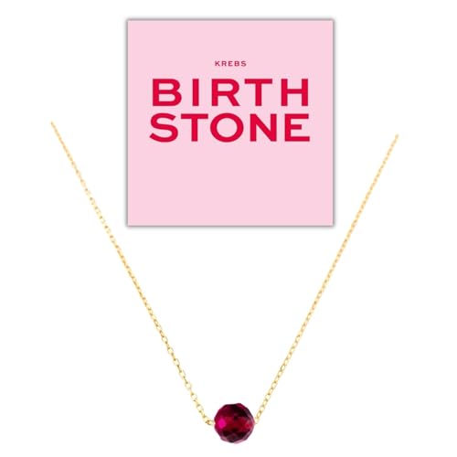Happymaker Geburtsstein Kette Vergoldetes Sterling Silber Echter Edelstein