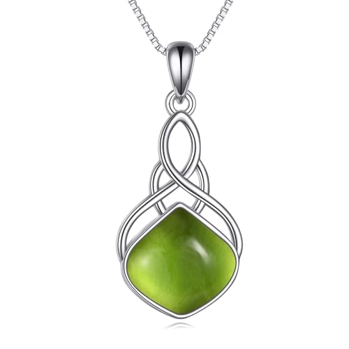 Yafeini Peridot Anh Nger Kette Sterling Silber Irischer