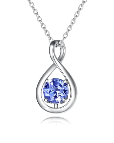 Fancime Tansanit Kette Dezember Geburtstein Halskette Damen Gelbgold