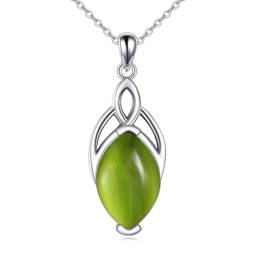 Yafeini Keltische Peridot Kette F R Damen 925