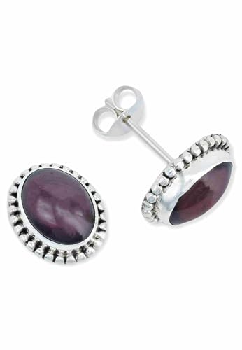 Ohrstecker 925 Silber Granat Roter Stein Edelstein Ohrringe