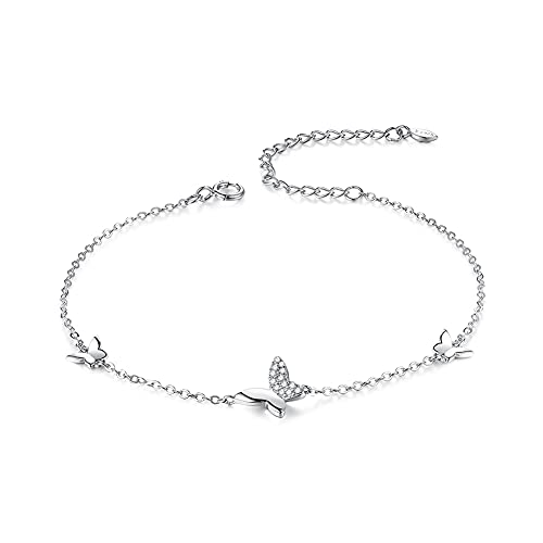Ldudu Damen Armband Schmetterling Zirkon Armkette Silber 925