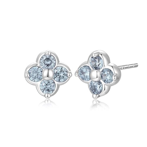 Phnibird Ohrstecker Blau 925 Sterling Silber November Geburtsstein