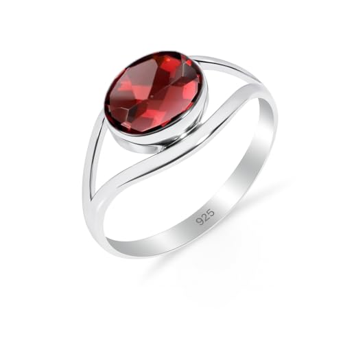 Granatring Silber 925 Sterling Silber Damenring Hochzeits Solit