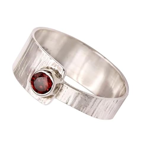 Jewelstrezoro Granat Edelstein Bandring F R Herren Und