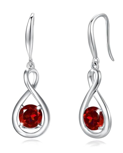 Fancime Granat Ohrringe Sterlingsilber 925 H Ngend Zierlich