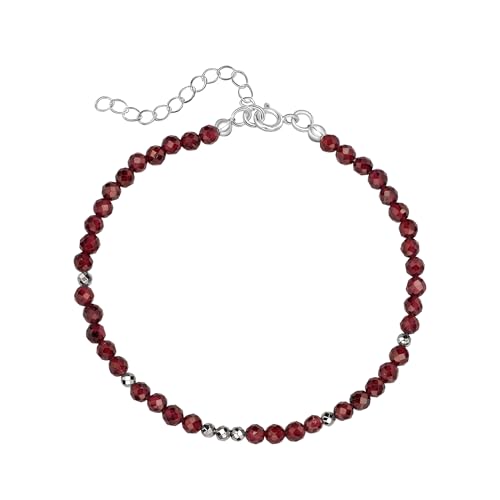 Unique Gems Damen Fusskettchen Edelstein Anklet 4mm Chakra