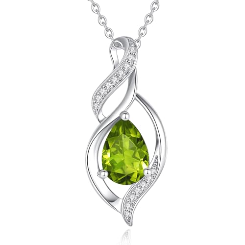 Fancime Doppel Twist Unendlichkeit August Birthstone Kette F