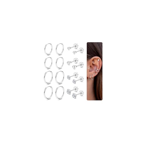 Dochais 8 Paar Ohrring Set 316l Chirurgenstahl Ohrringe