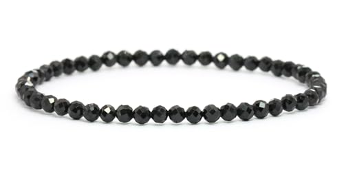 Lakada Echtes Schwarzer Turmalin Edelstein Armband Mit Facettierten
