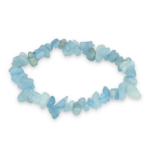 Lebensquelle Plus Aquamarin Splitterarmband Handgefertigtes Elastisches Stretch Splitter