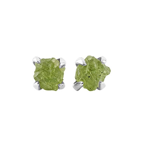 Starborn Roh Peridot Olivin Edelstein Ohrstecker 925 Sterling