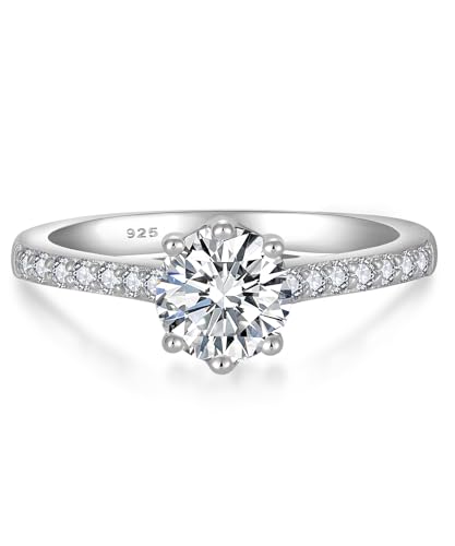 Yl Verlobungsring Moissanite Ring 925er Sterlingsilber 1 Karat