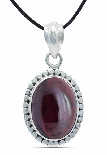 Mantraroma Kettenanh Nger 925 Silber Granat Roter Stein