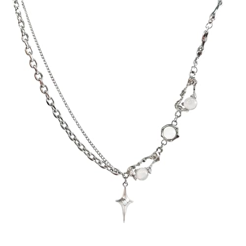 Floralgrace Y2k Unregelm Ige Damen Halskette Mit Sternanh