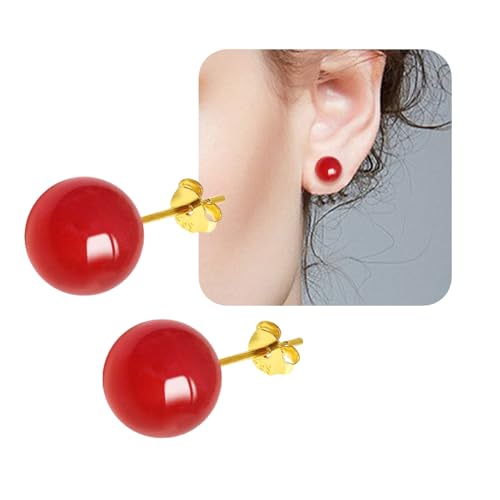 Wgxia Jade Ohrstecker Nat Rliche Runde Perlen Achat