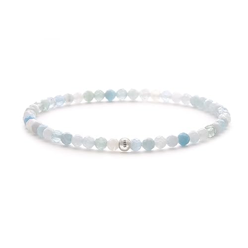 Bergerlin Aquamarin Armband Echt Mit 925 Sterling Silberperle