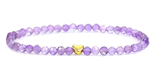 Lakada Echtes Amethyst Edelstein Armband Mit Facettierten 4mm