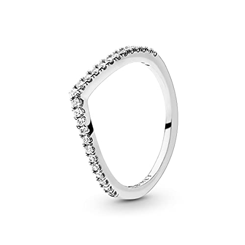 Pandora Funkelnder Wishbone Ring Aus Sterling Silber Mit