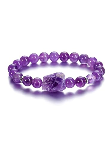 Gehecrst Amethyst Perlen Armband Kristalle Heilsteine 8mm Kugeln