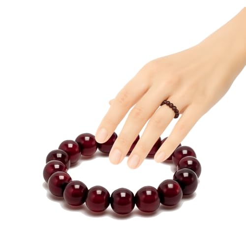 Puraja Edelsteinring Aus Echtem Naturstein Granat Elastischer Anti