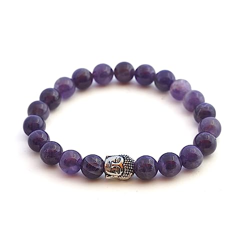Bergerlin Amethyst Armband Echt Mit Naturstein Perlen Buddha