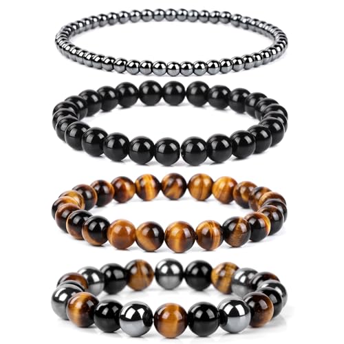 Aidenn Damen Armband Turmalin Tigerauge Naturstein Edelstein Perlen