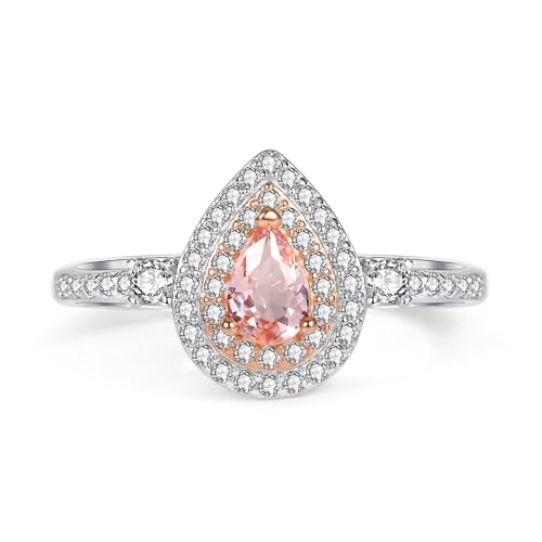 Vxddy Damen Ringe Frauen Einstellbar Ring Morganit Versprechen