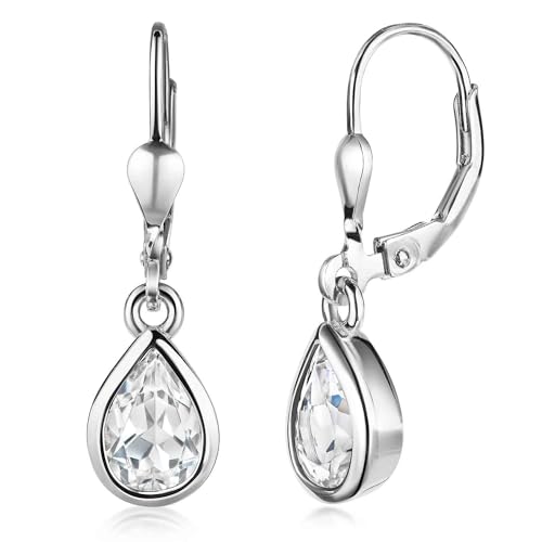 Materia Topas Ohrringe Silber 925 Tropfen Wei So