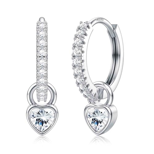 Dochais Ohrringe Silber 925 Creolen Mit Zirkonia Klein