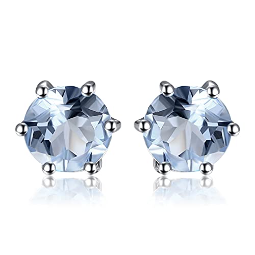 Jewelrypalace Rundschliff 1 2ct Echt Blautopas Ohrstecker Silber