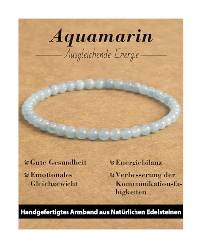 Landorilo Naturstein Perlen Heilstein Armband Aus 4mm Runde