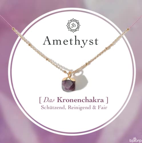 Bixorp Amethyst Chakra Halskette Handgefertigter Amethyst Anh Nger