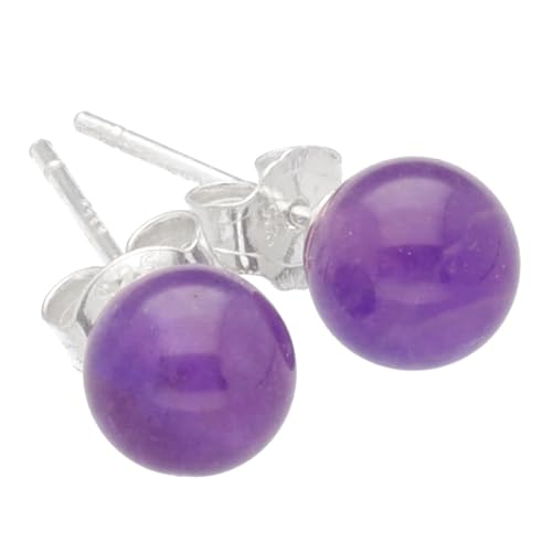 Amethyst Ohrstecker Edelstein Ohrringe Kugel Perle 6 Mm