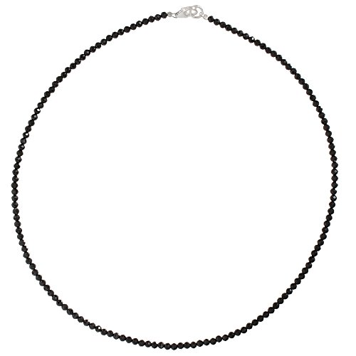 I Be Schwarzer Spinell Collier Kette Tiefschwarz 3