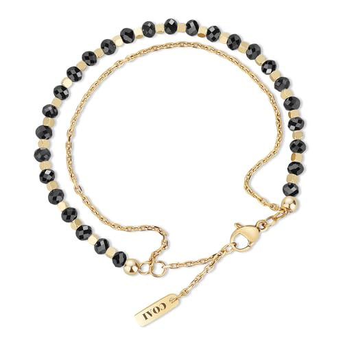 Coai Damen Edelstein Armband Mit Facettiertem Schwarzem Turmalin