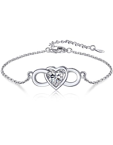 Momentwish Inifinity Herz Armband Damen 1 Karat Moissanite