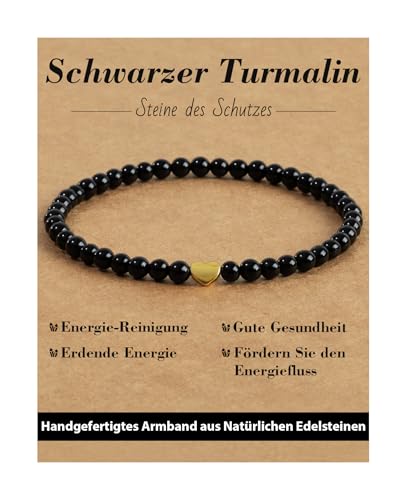 Landorilo Armband Damen 4mm Echten Naturstein Mit 925