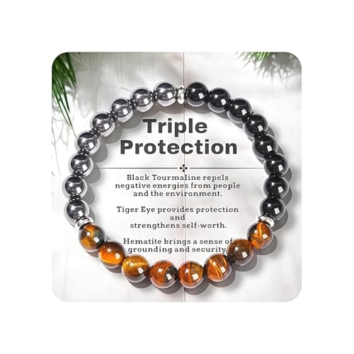 Astraglam Dreifach Schutz Armband Mit Tigerauge Schwarzem Turmalin