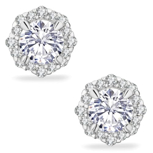 Krkc Co Moissanite Ohrstecker Damen 925 Silber Blume