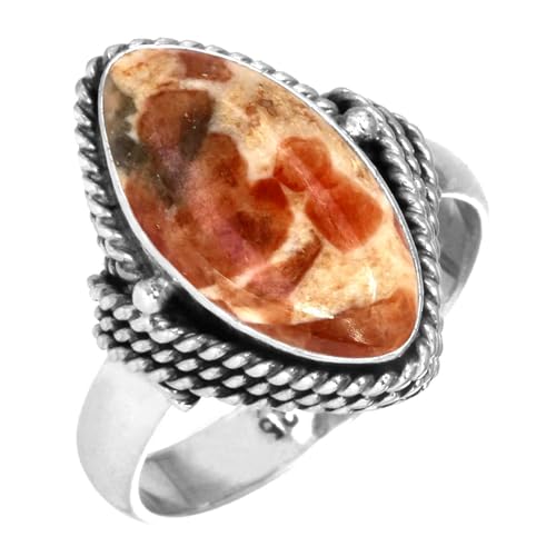 Jeweloporium Brauner Granat In Kalkstein Silberring Gr E