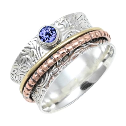 Tansanit Im Labor Gez Chtet Edelstein Spinnerring M