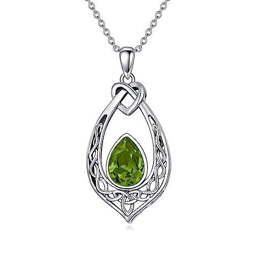 Aoboco Keltischer Knoten Peridot Gr N Kette Halskette