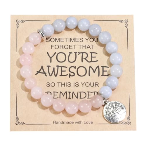 Ouubuuy 8mm Perlen Edelstein Armband Damen Perlenarmband Dame