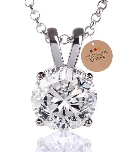 Someda 925 Silber Halskette Mit Moissanit Anh Nger