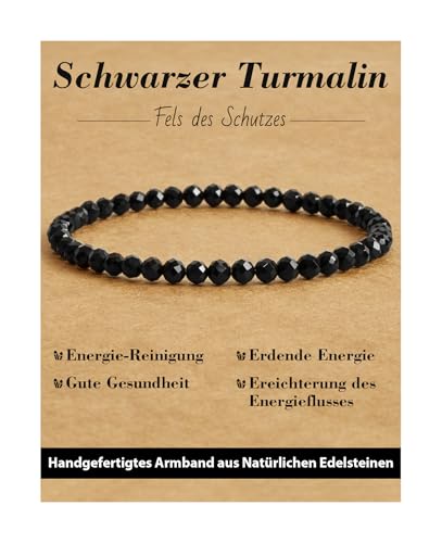 Landorilo Naturstein Perlen Heilstein Armband Aus 4mm Facettiertes