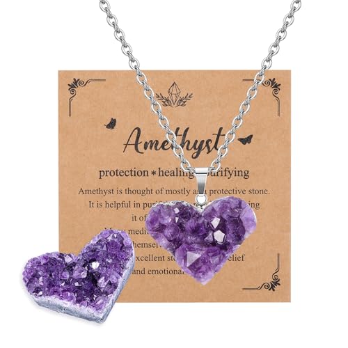 Jsdde Herzform Amethyst Druse Mit Amethyst Herz Anh