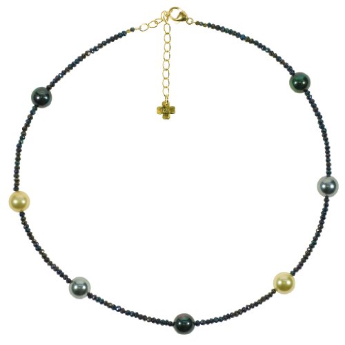 Funk Collier Edelstein Kette Schwarzer Spinell Facettiert Mit