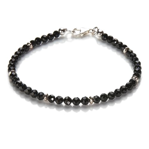 Spinell Schwarz Armband Silber