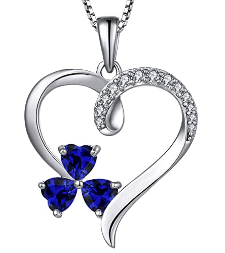 Yl Herz Klee Halskette 925 Sterling Silber Schliff